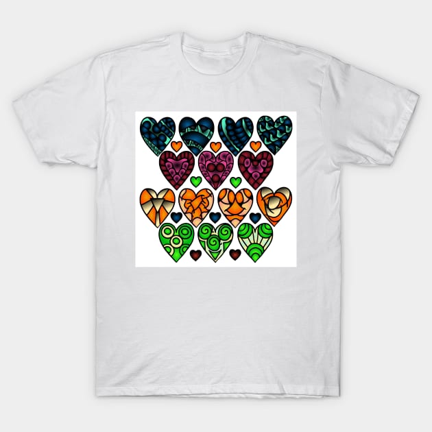 Love Hearts 42 (Style: 13) T-Shirt by luminousstore